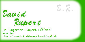 david rupert business card